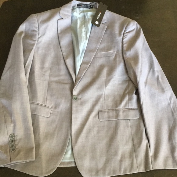 YFFUSHI Mens Light Grey M One-Button 3 Piece Suit - Picture 4 of 8